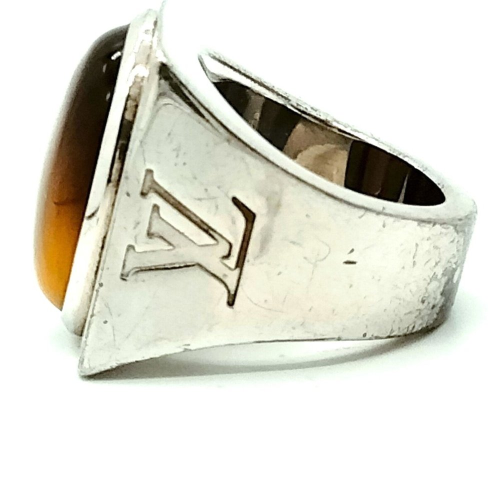 LOUIS VUITTON Chevalier Ring tiger eye 925 Silver - Picture 4 of 11